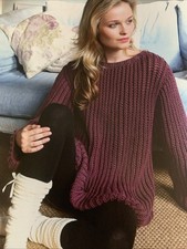 Knitting Pattern  0909 Ladies Sloppy Joe Oversize Jumper Rowan Aran