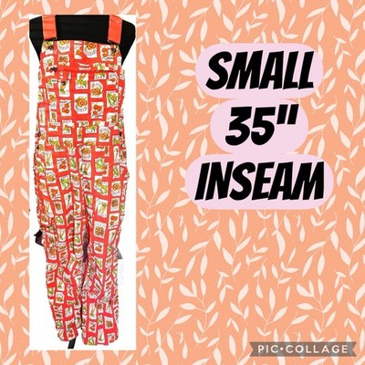 NEW WOMENS DULUTH HEIRLOOM GARDENING BIB OVERALLS SEED PACKETS SMALL 35  INSEAM