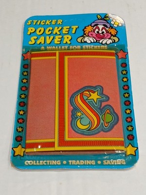 Vtg Sticker Book Album Folding Wallet Magic Pages Rainbow Star Bright Design NOS