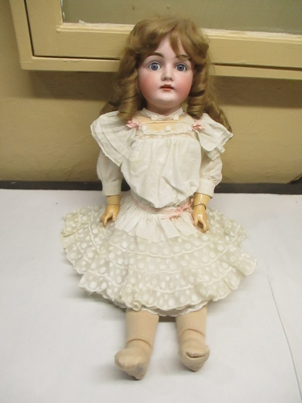 Antique German  Kestner Child Doll 146 Bisque Head Jointed Body Composition 24”