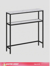 Console Table 2-Tier Slim Hallway Sofa Table Storage Shelf 80x20x80cm