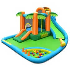 Inflatable Water Slide Park w/ Upgraded Handrail NO Blower Kids Outdoor Pool