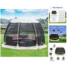 Spacious 6-10 Person Screen House Gazebo - Instant Setup UV Protection Tent