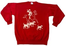 Vintage Fox & Hound Hunting Dog Horse Sweatshirt 80s 90s Graphic M - Made In UK