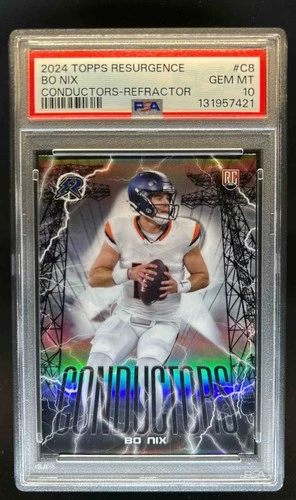 2024 Topps Resurgence Bo Nix Conductors RC Refractor Rookie #C-8 Broncos PSA 10