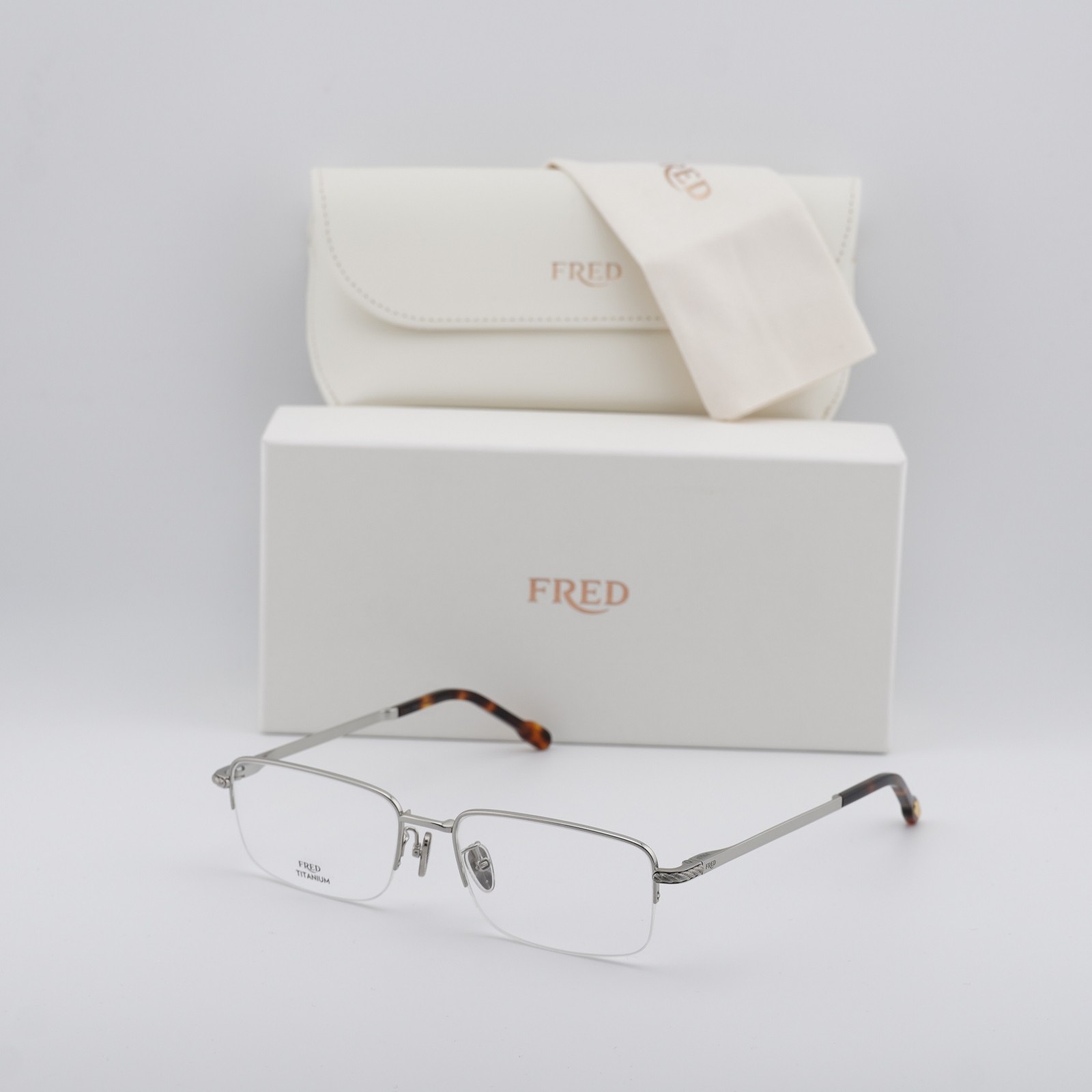 Fred FG50024U 016 Palladium 55mm Eyeglasses New Authentic