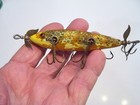 RARE Heddon 150 minnow, frog scale, GE (both good), L-rig, both props marked