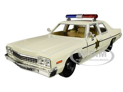 1975 DODGE MONACO CREAM ''HAZZARD COUNTY SHERIFF'' 1/24 MODEL BY GREENLIGHT 84094