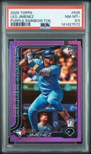 Leo Jimenez  2025 Topps Series 2 (RC) Purple Rainbow Foil #535 Blue Jays PSA 8.5