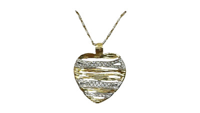 18K W&Y Gold 0.53Ct Roberto Coin Elephantino Pave Heart Pendant Necklace 10.3dwt