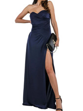 ABITO VESTITO CERIMONIA LUNGO DONNA GAUDI 511FD14003 BLU ORIGINALE PE 2025