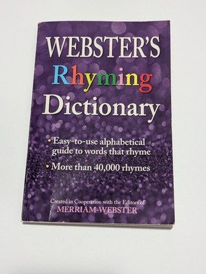 Webster's Rhyming Dictionary by Merriam-Webster (2017, Trade Paperback)