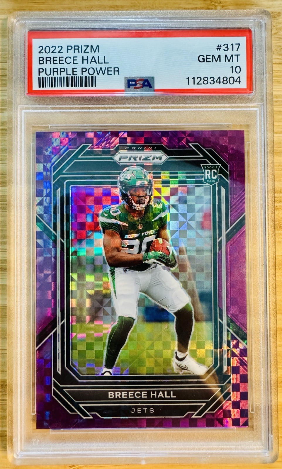 2022 Breece Hall Purple Power /49 RC PSA 10