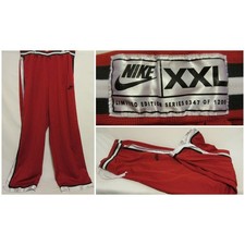 Vintage Nike Mens Red Vented Track Pants White Black Y2K Limited Ed 347 XXL