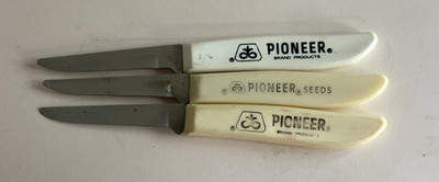 3 Vtg Quikut Stainless Steel 6'' Paring Knife Pioneer Brand Product Advertise USA
