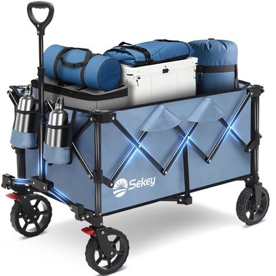 Best Sekey Collapsible Foldable Wagon with 330lbs Weight Capacity, Heavy Duty