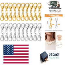20 Pack Double Lobster Clasp, 0.98 Inch Bracelet Extender Clasp Jewelry Clasps