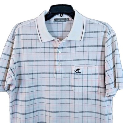 FELIX BUHLER  Polo Men's Medium Fits Small  Logo Equestrian Polo Pink White Read