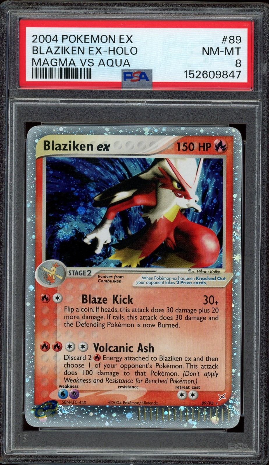 Pokemon PSA 8 Holo Blaziken ex 89/95 EX Team Magma vs Team Aqua Near Mint