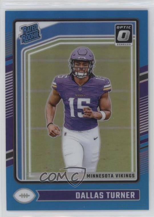 2024 Panini Donruss Optic Rated Rookie Aqua Prizm 52/299 Dallas Turner #224 1ew5
