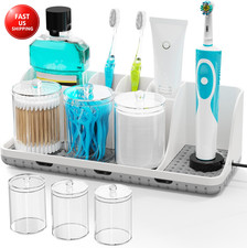 Bathroom Counter Organizers and Storage, Toothbrush Holders for Bathrooms with 3