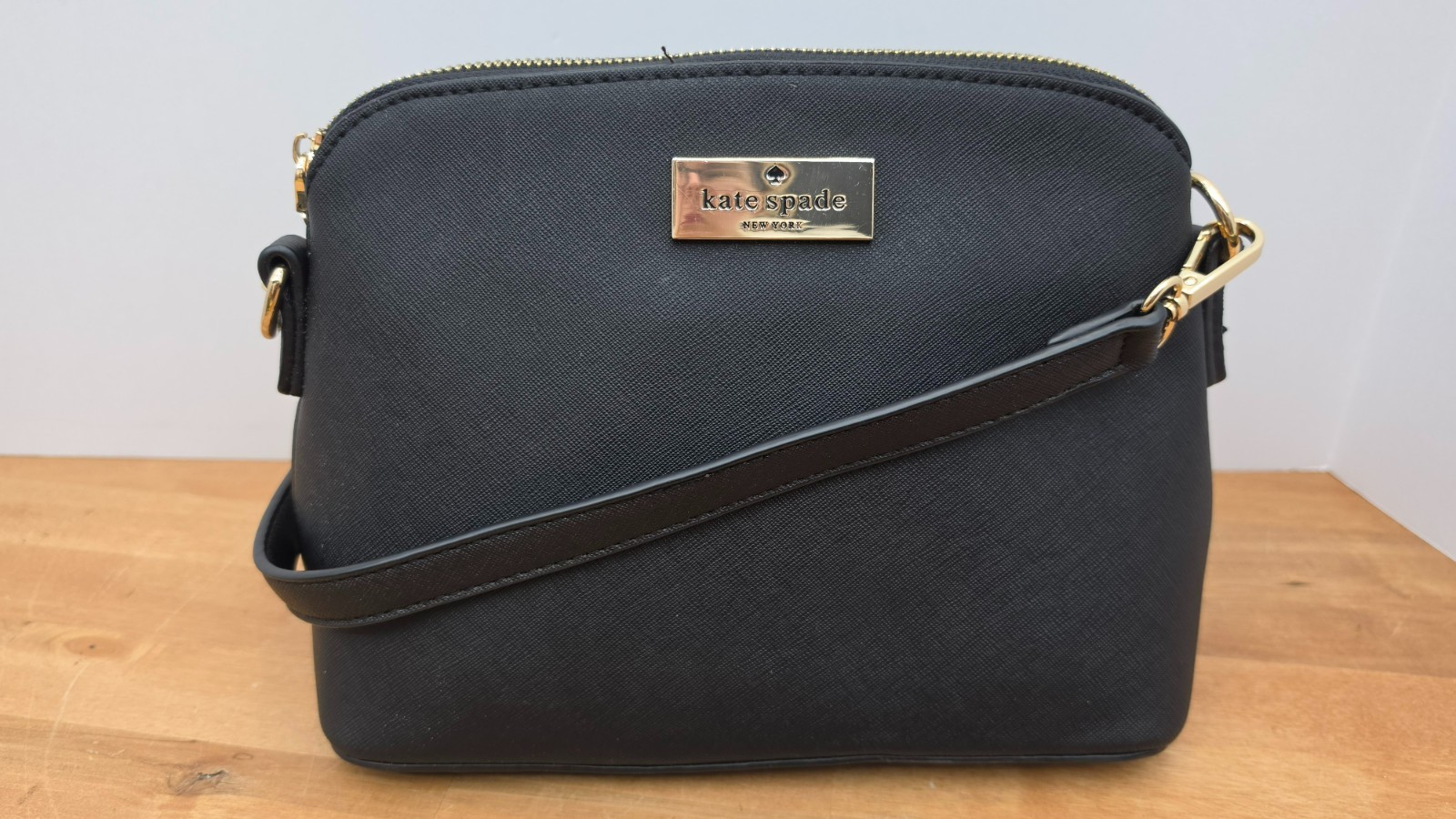 Kate Spade Black Small Dome Crossbody Saffiano Bag