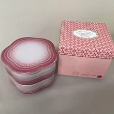 Le Creuset Stacking Flower Containers Pink Blossom Stoneware 6.2 in Japan Rare