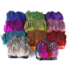 Guinea Fowl Feather Lace Trim 1M 5-8cm Colorful Fringe for Costume Decor 10color