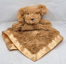 Cloud Island Tan Brown Golden Puppy Dog Lovey Baby Security Blanket Plush Satin