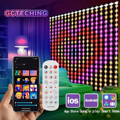 400 LED Smart Lichtervorhang Lichterkette mit App Fernbedienung Musik Sync Ch