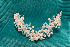 NEW PEARL SILVER BRIDAL/WEDDING/SPECIAL OCCASION HEADBAND W/ LED LIGHTS