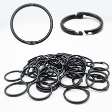 1-1/2 inch Loose Leaf Binder Rings, Metal Flash Card inch, Black