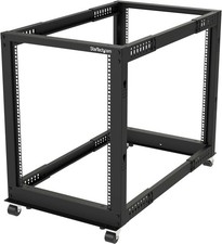 4-Post 15U Open Frame Server Rack with 22–40in Depth, 1200lb Capacity, Casters