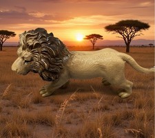 MALE LION Adult 5 Inch Animal Zoo Figure African Wildlife Figure Realistic