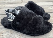 Nice UGG Fluff Yeah Women's 10 Slide Slippers Sheepskin Slingback 1095119 Black
