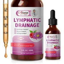 Lymphatic Support Liquid Drops for Detox - Reduce Bloating, Glowing Skin,Organic