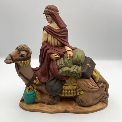 Vintage 1973 W.M. Co. Chalkware Camel Rider Wise Man Nativity Statue 10  W-73