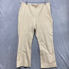 A New Day Tan Elastic Waist Cropped Pants Women Size 12 Flare Leg