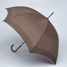LOUIS VUITTON Monogram Long Umbrella Brown Luxury 89cm Nylon Used Good Condition