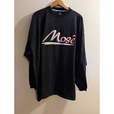Vintage 90s Mose Embroidered Long Sleeve T-Shirt Black 2XL USA made Streetwear