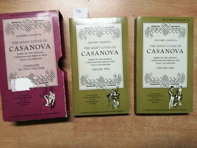 GIACOMO CASANOVA THE MANY LOVES OF CASANOVA - 2 VOL. HOLLOWAY HOUSE 1967 (