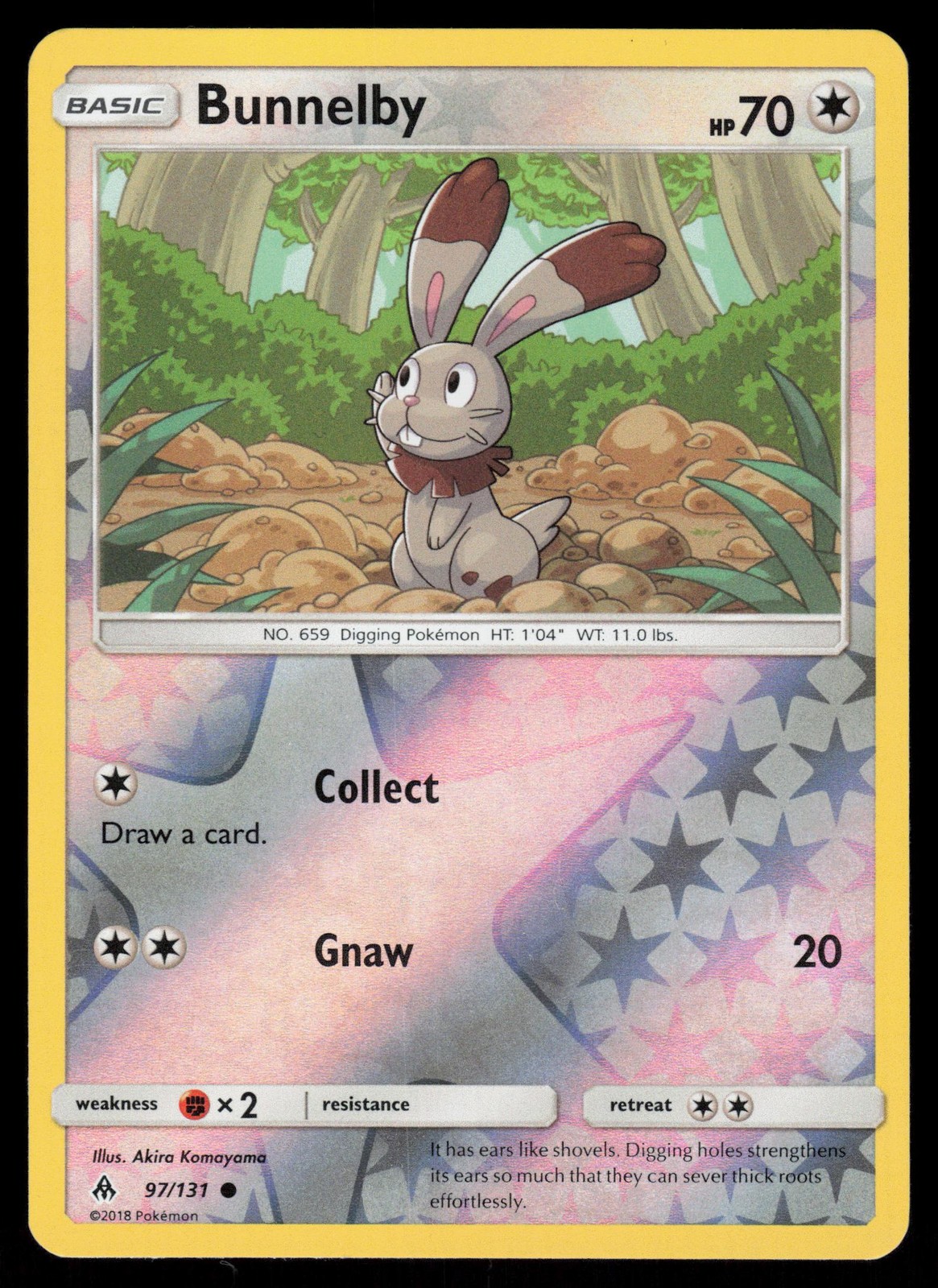 Bunnelby 97/131 Reverse Holo Pokemon Forbidden Light LP
