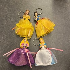 Disney Princess Keychain Set - Belle, Snow White, Rapunzel, Alice - 4 Pieces