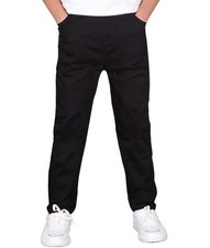 Boys Stretch Pull on Chino Pants Kids School Uniform, Youth Twill Trousers Fit