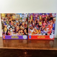 Ceaco Funny Faces 550 Piece Jigsaw Puzzle Lot of 2 Cartoon Art Made in USA