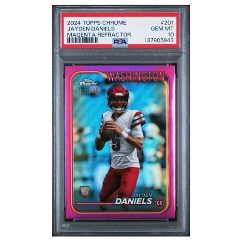 2024 Topps Chrome Rookies Jayden Daniels #201 Magenta Refractor RC /399 PSA 10