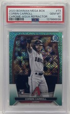 Corbin Carroll 2023 Bowman Chrome Mega Box #73 Aqua Refractor #/225 RC PSA 10 💎