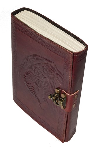 Dragon India Note Days Sketches Leather Book Handmade Vintage Dragon RPG Fantasy - Picture 3 of 7