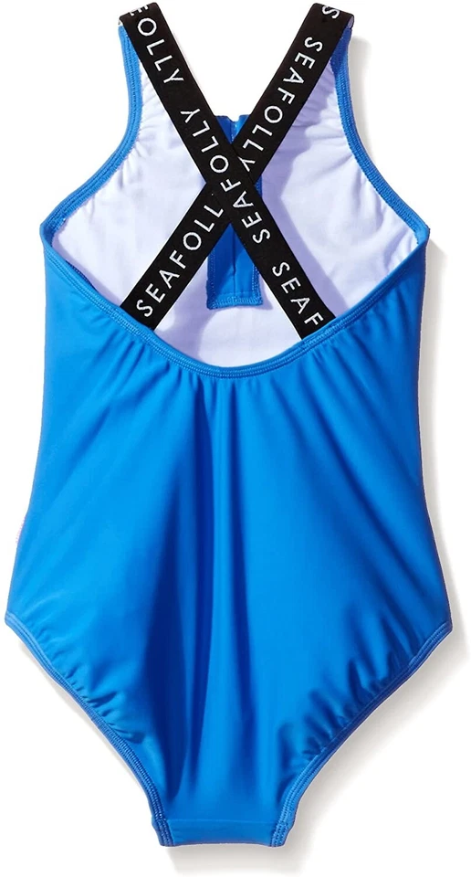 Traje de baño sin mangas Seafolly para niñas 188497 Big Summer Essentials azul cielo talla 8 Foto 2 de 2