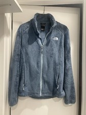 NORTH FACE WOMENS SZ M FRESH BLUE FUZZY FLEECE PULLOVER